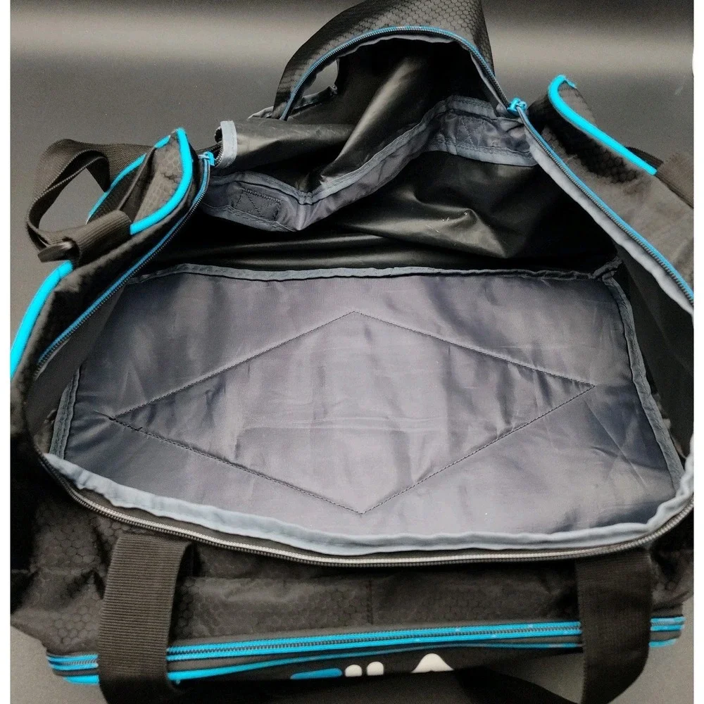 FILA Orson Sports Duffle Bag Canvas‎ Gym straps Zippers Front side Pockets📸👀
